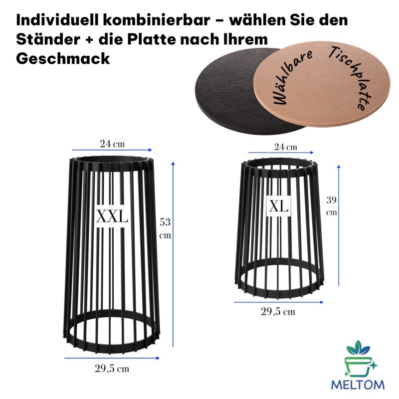 Beistelltisch schwarz Holzoptik Wohnzimmer Balkon Garten